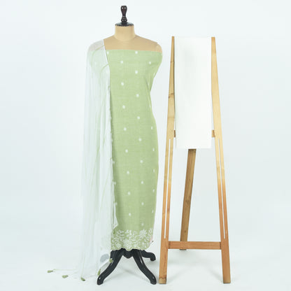 Unstitched Chanderi Suit Set