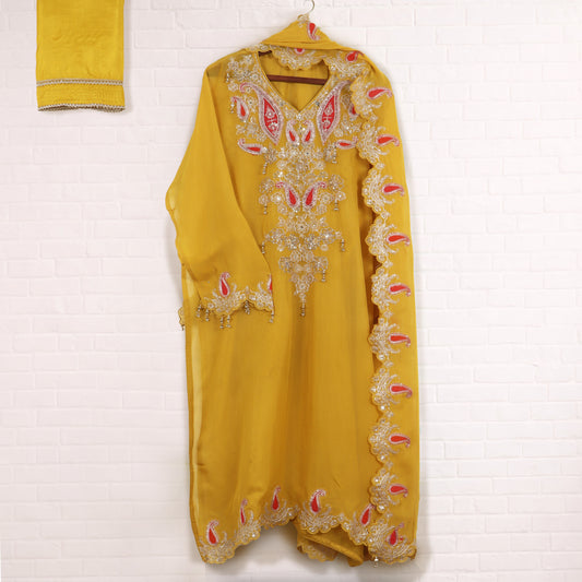 Semi Stitched Organza Suit