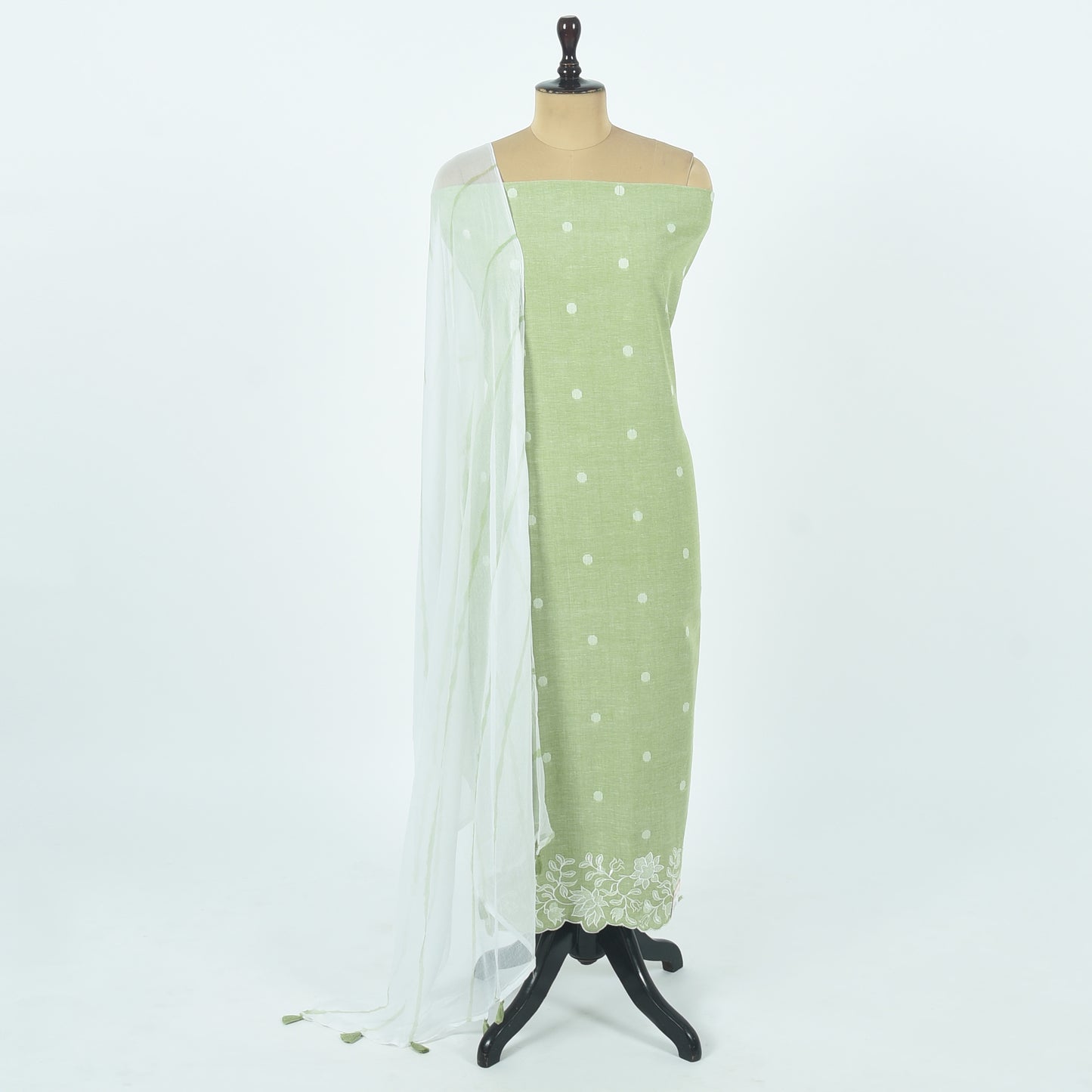 Unstitched Chanderi Suit Set