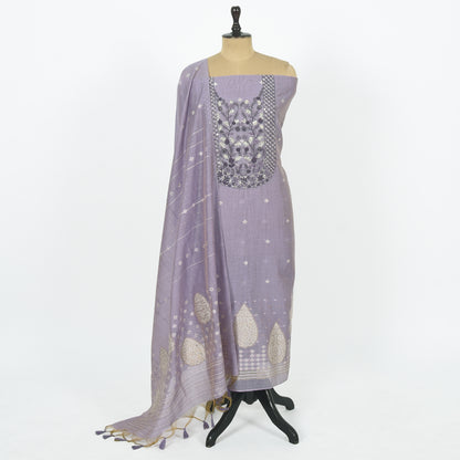 Unstitched Chanderi Suit Set