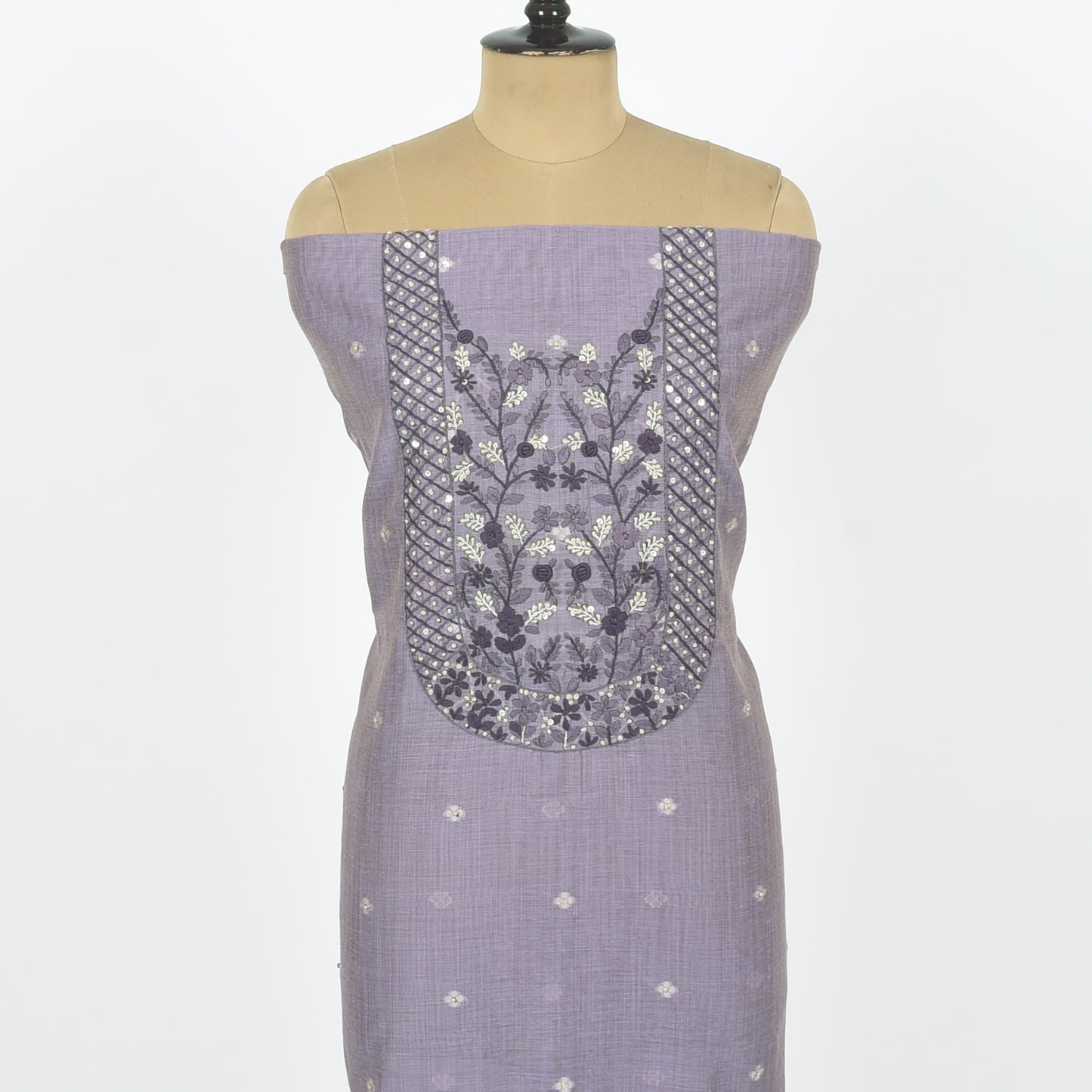 Unstitched Chanderi Suit Set