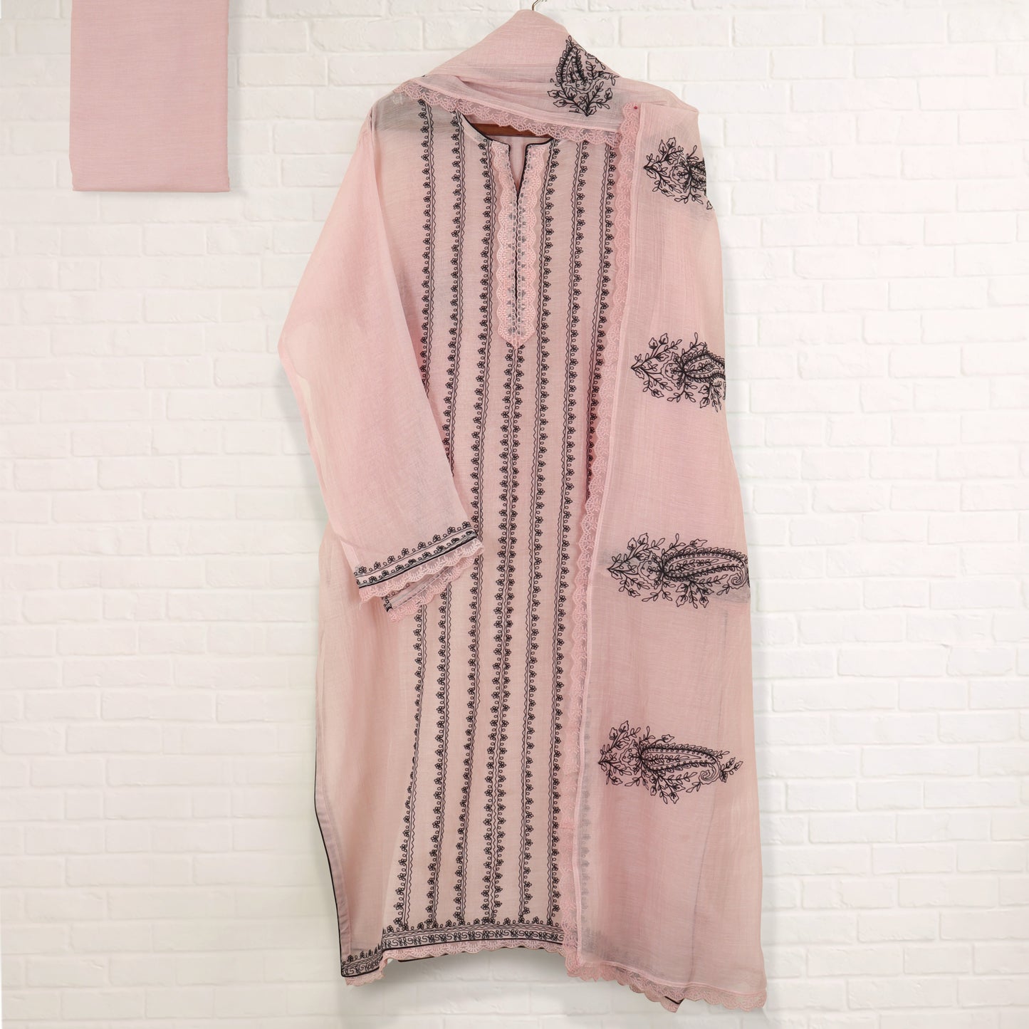 Semi Stitched Chanderi Suit