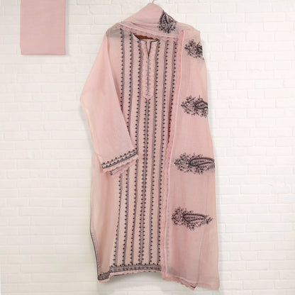 Semi Stitched Chanderi Suit