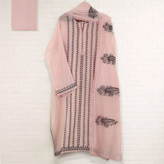 Semi Stitched Chanderi Suit