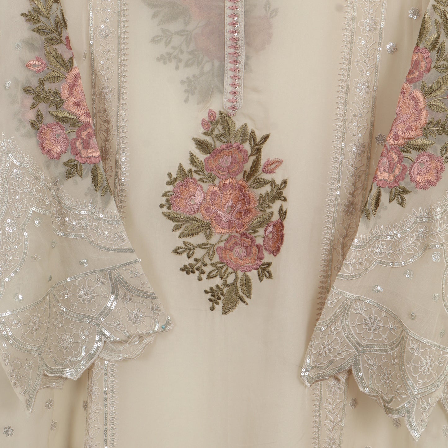 Semi Stitched Organza Suit