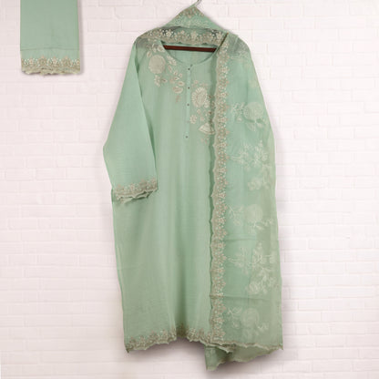 Semi Stitched Chanderi Suit