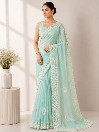Mint Green Saree