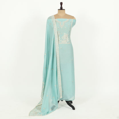 Unstitched Chanderi Suit Set