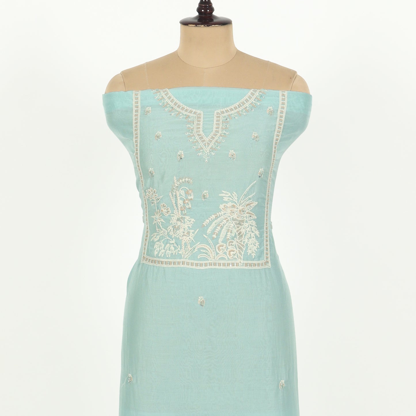 Unstitched Chanderi Suit Set