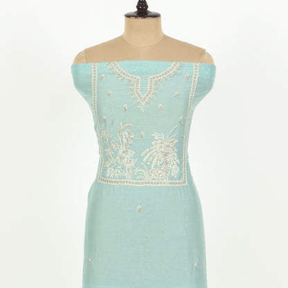 Unstitched Chanderi Suit Set