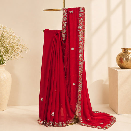 Classic Red Saree