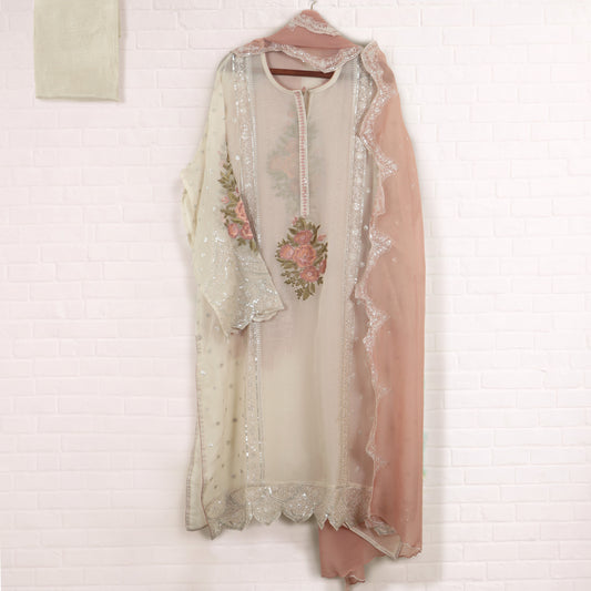 Semi Stitched Organza Suit