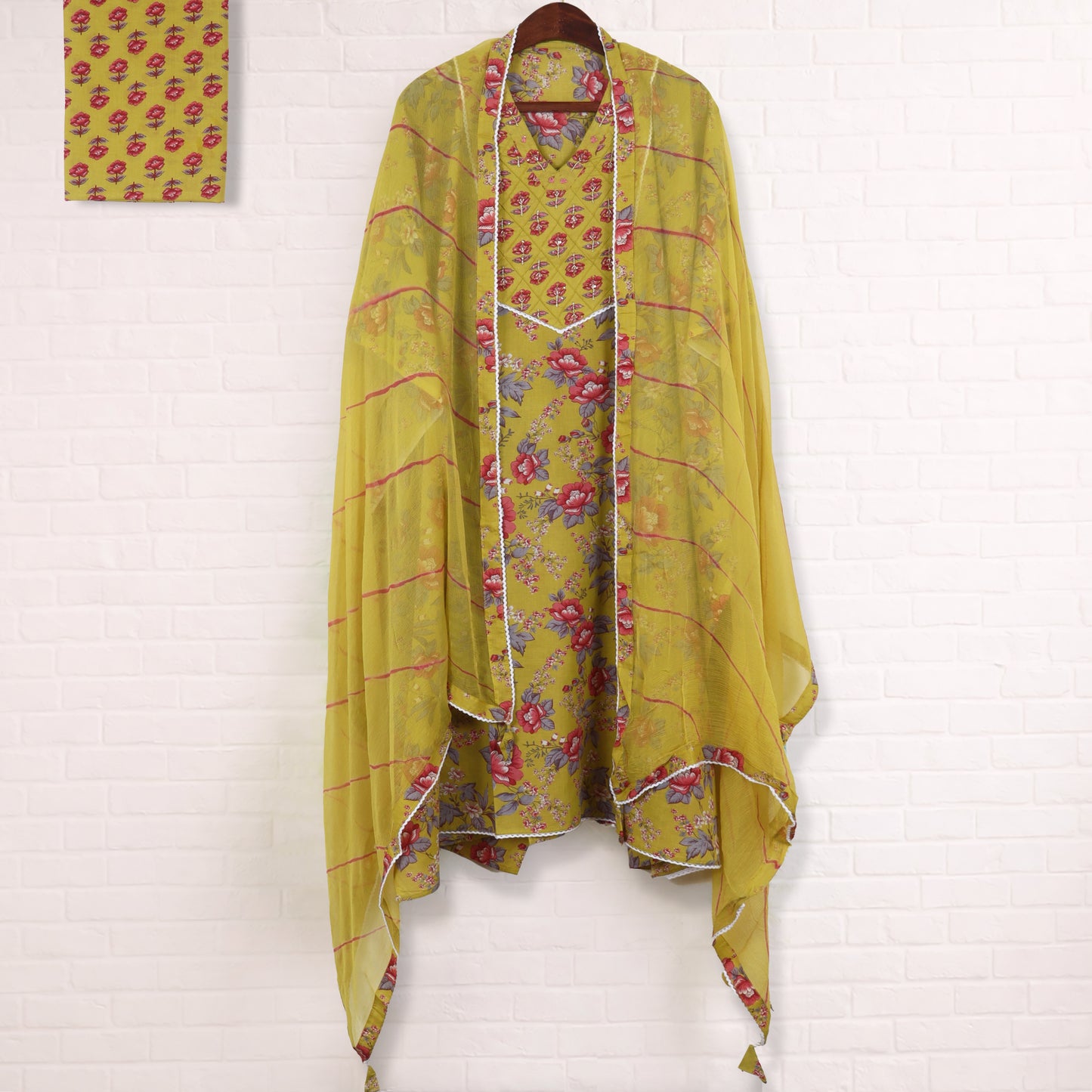 Semi Stitched Cotton Suit