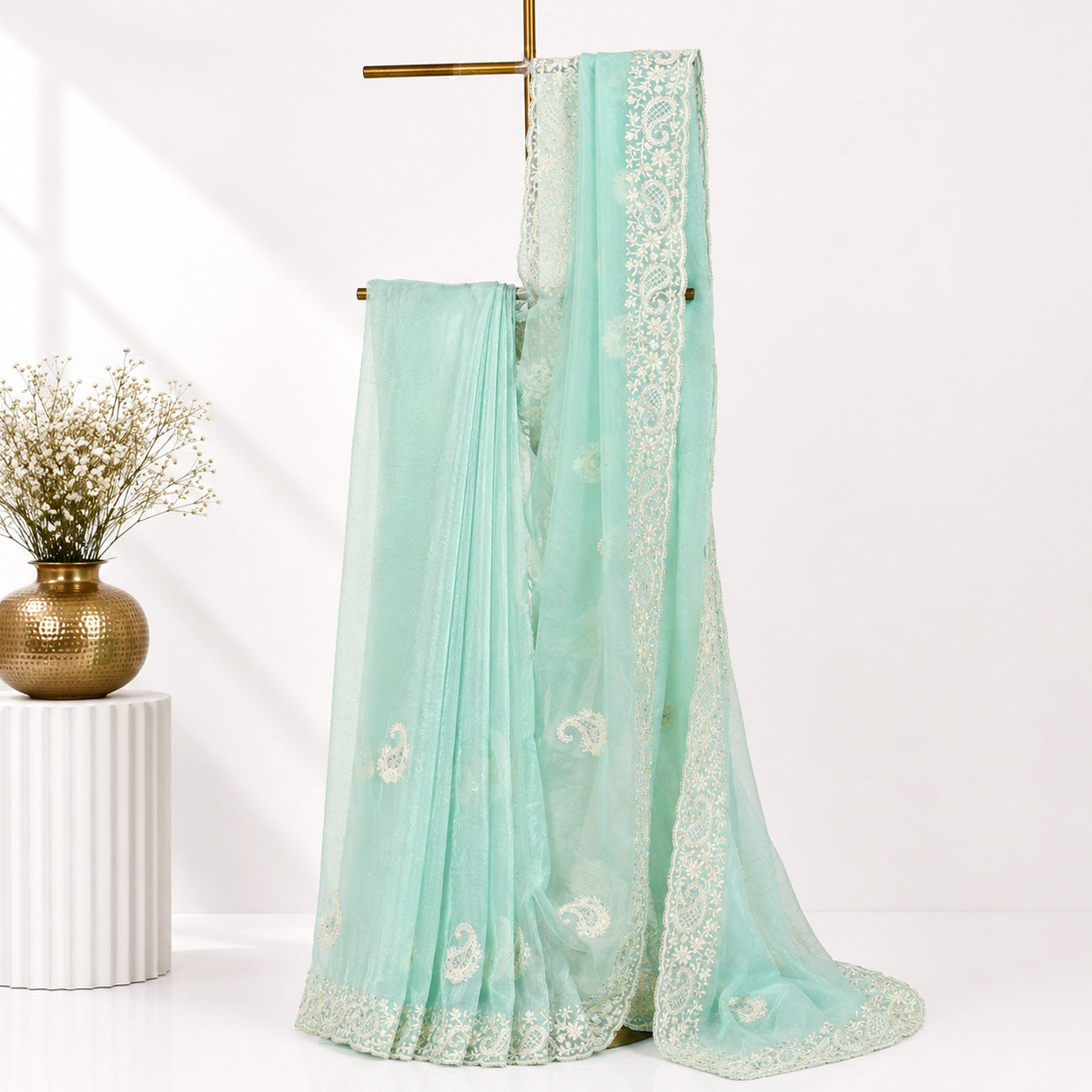 Mint Green Saree