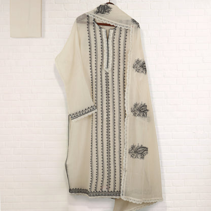 Semi Stitched Chanderi Suit