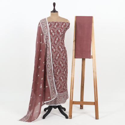 Unstitched Chanderi Suit Set