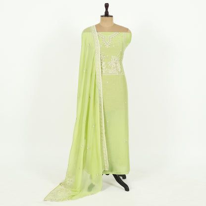Unstitched Chanderi Suit Set