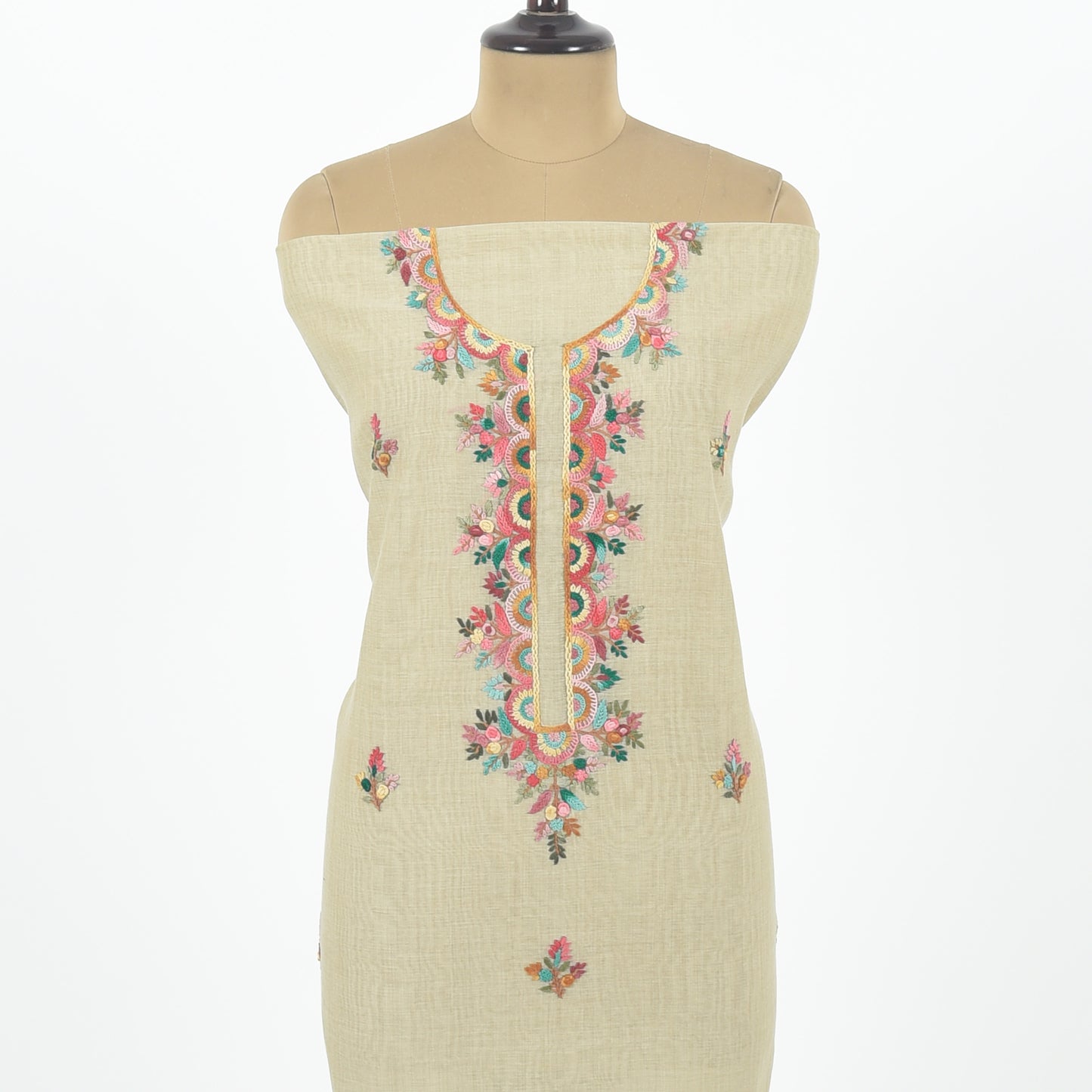 Unstitched Chanderi Suit Set