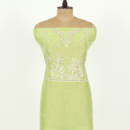 Unstitched Chanderi Suit Set