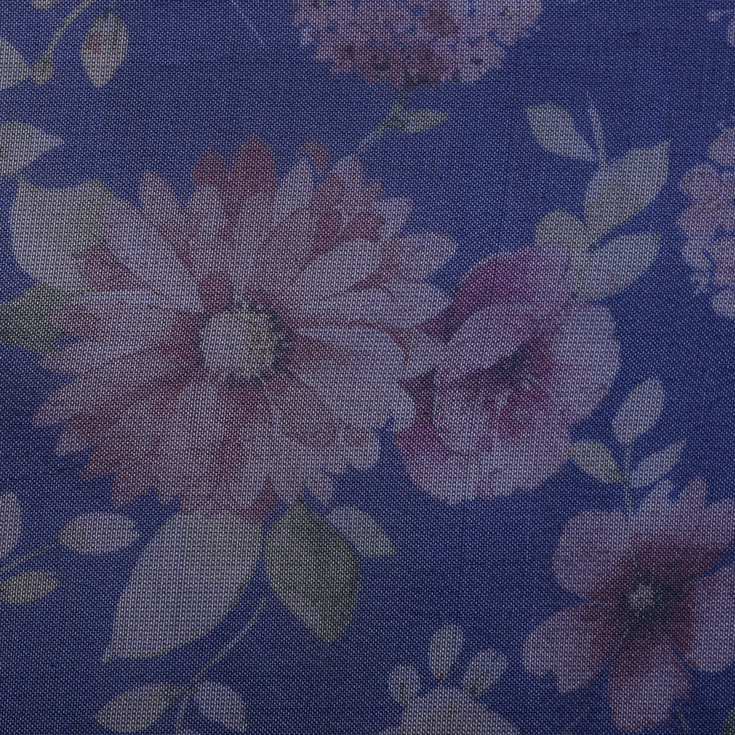 Blue Color Tissue Digital Print Fabric