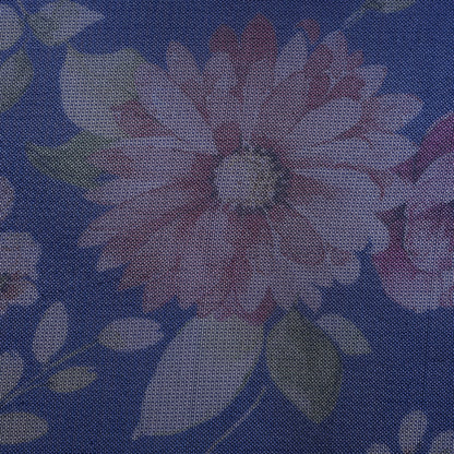 Blue Color Tissue Digital Print Fabric