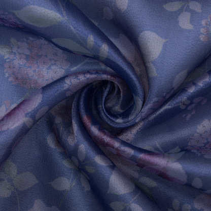 Blue Color Tissue Digital Print Fabric