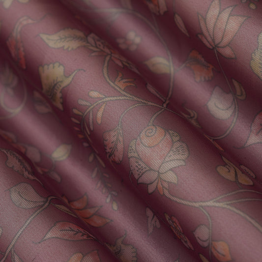 Wine Color Tissue Digital Print Fabric