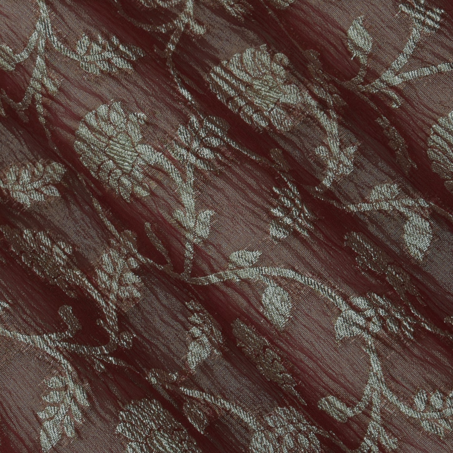 Crush Tissue Zari Embroidery Fabric