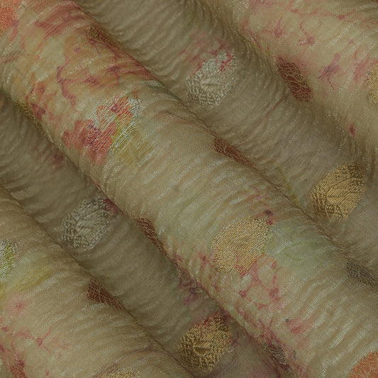 Beige Color Crush Tissue Print Fabric