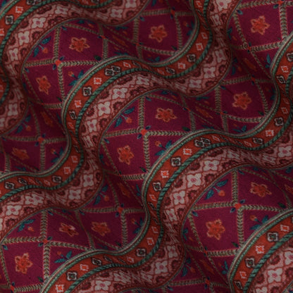 Rani Color Slub Silk Print Fabric