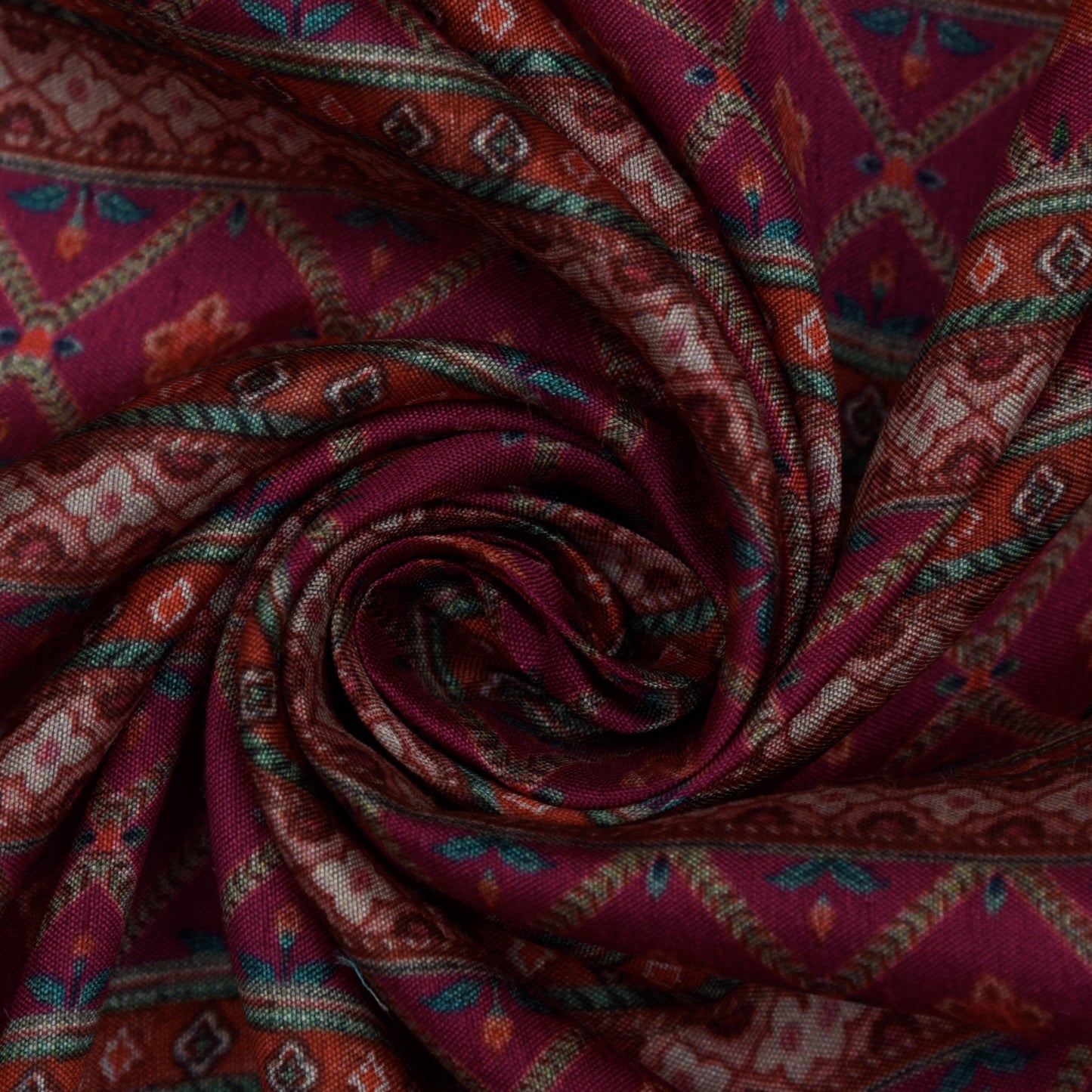 Rani Color Slub Silk Print Fabric