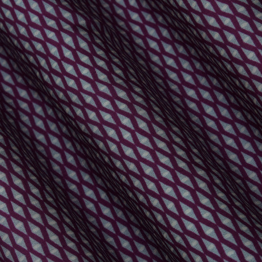 Purple Color Slub Silk Print Fabric