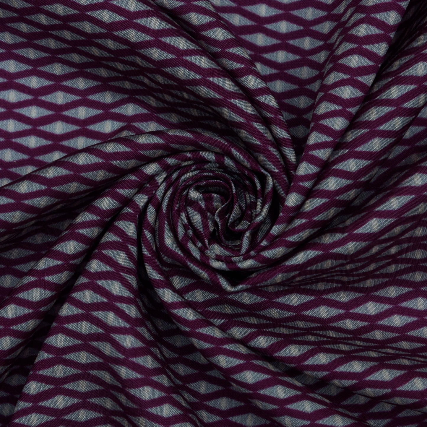 Purple Color Slub Silk Print Fabric