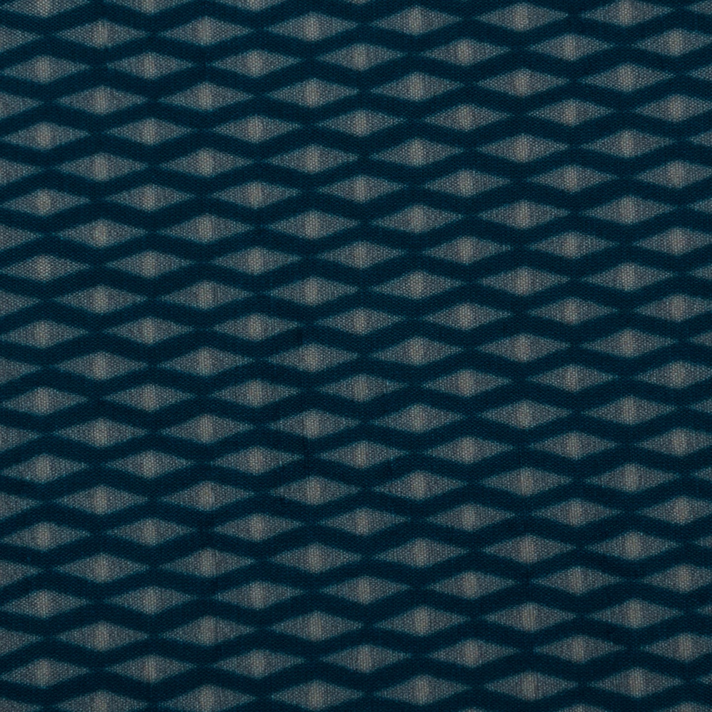 Teal Blue Color Slub Silk Print Fabric