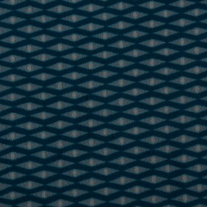 Teal Blue Color Slub Silk Print Fabric