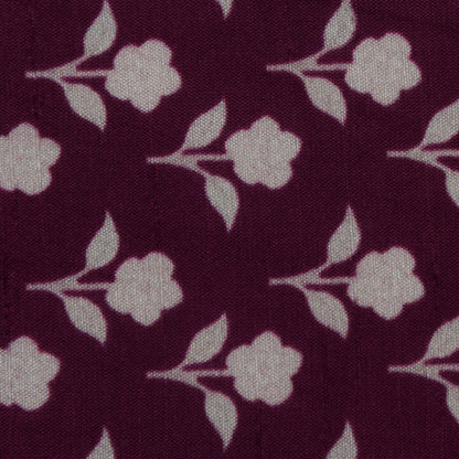 Purple Color Slub Silk Print Fabric