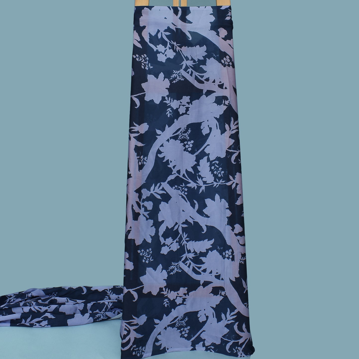 Purple Color Satin Digital Print Fabric