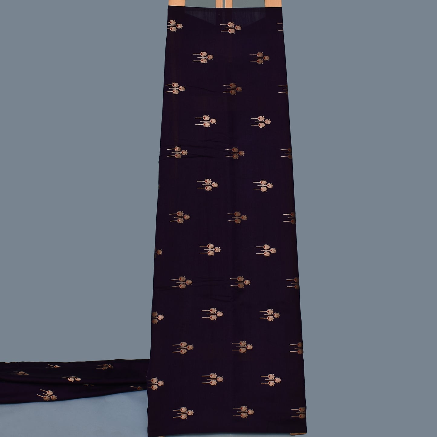 Purple Color Munga Brocade Fabric