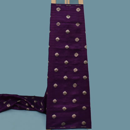 Purple Color Katan Meena Brocade Fabric