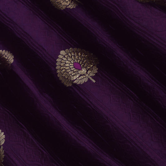 Purple Color Katan Meena Brocade Fabric