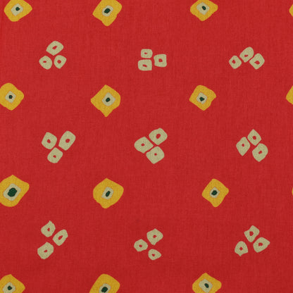 Magenta Color Slub Tussar Print Fabric