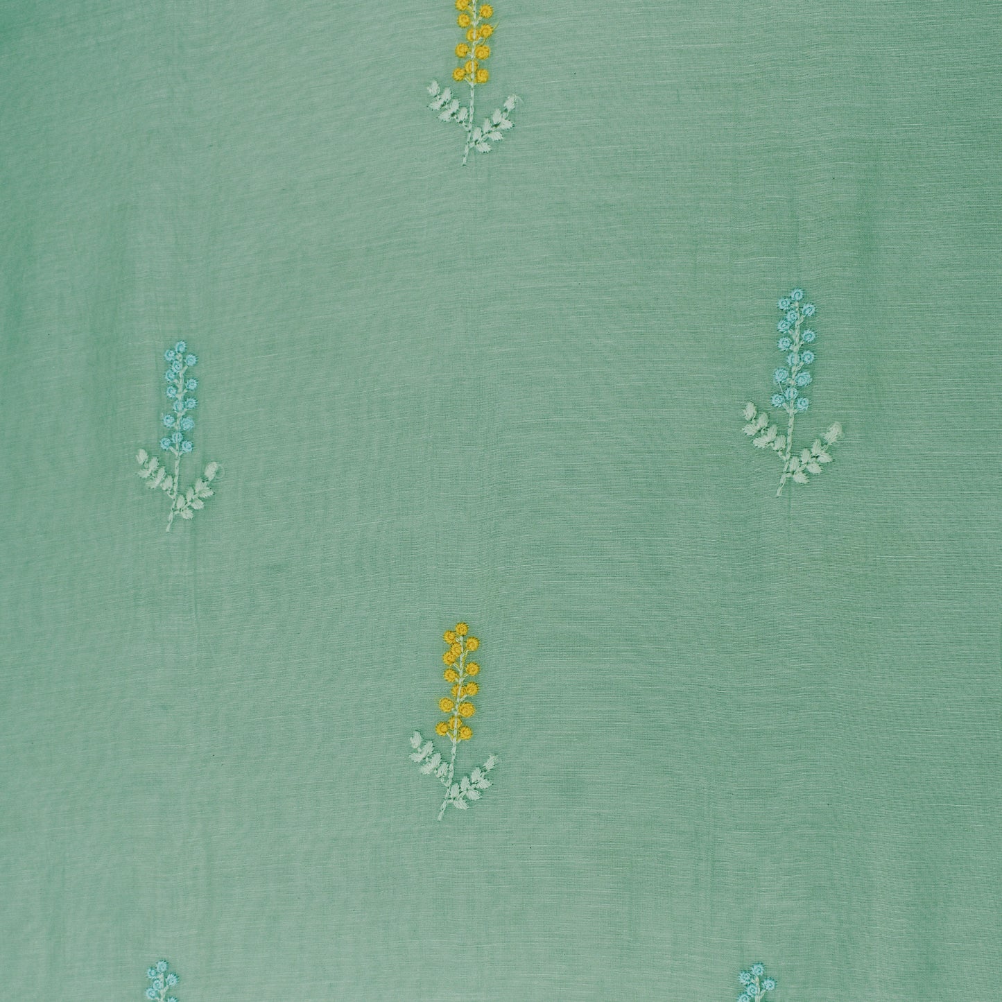 Sea Green Color Chanderi Booti Fabric