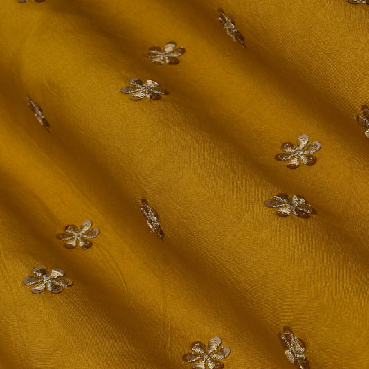 Mustard Color Upada Sequence Booti Fabric