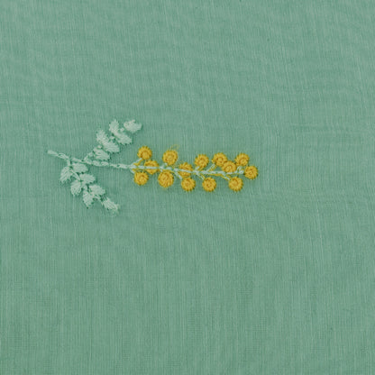 Sea Green Color Chanderi Booti Fabric