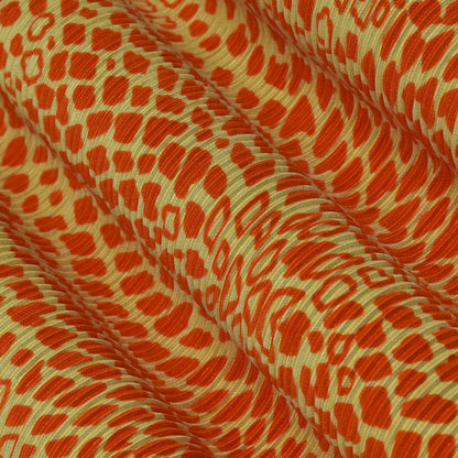 Multi Colored Crush Satin Print Fabric