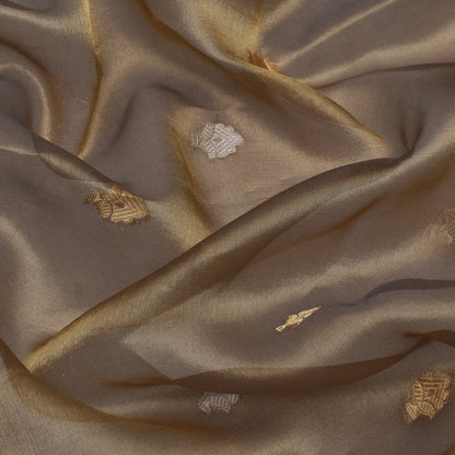 Grey Color Organza Tissue Booti Fabric