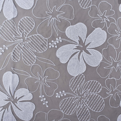 Grey Color Organza Embroidery Fabric