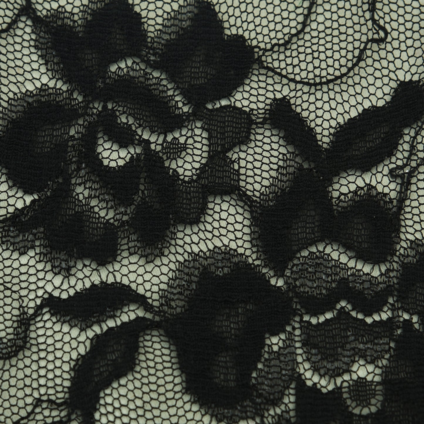 Black Color Chantilly Lace Fabric