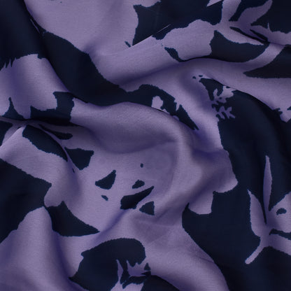 Purple Color Satin Digital Print Fabric