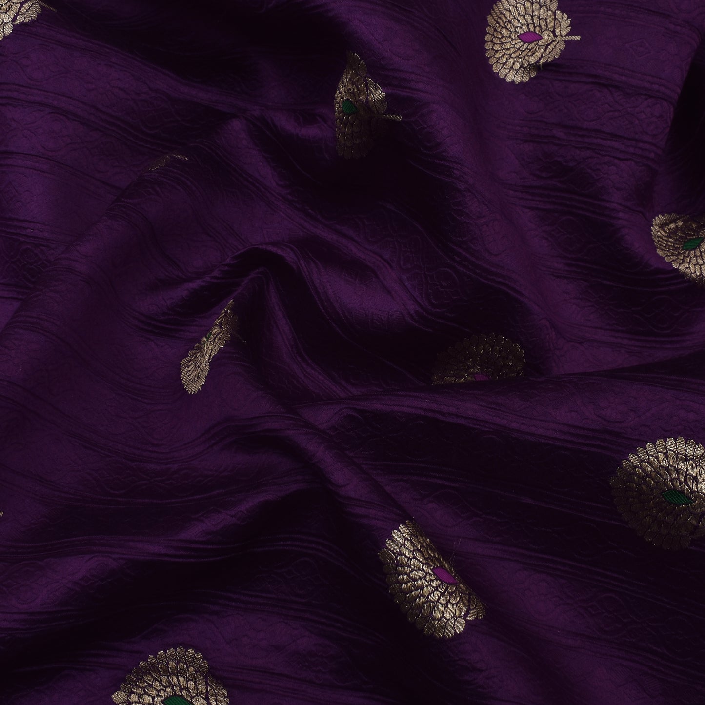 Purple Color Katan Meena Brocade Fabric
